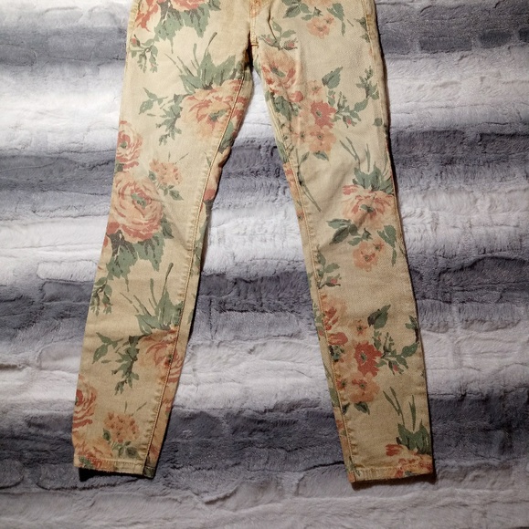 Current/Elliott Haystack Floral Skinny Jeans 24 - Picture 5 of 8